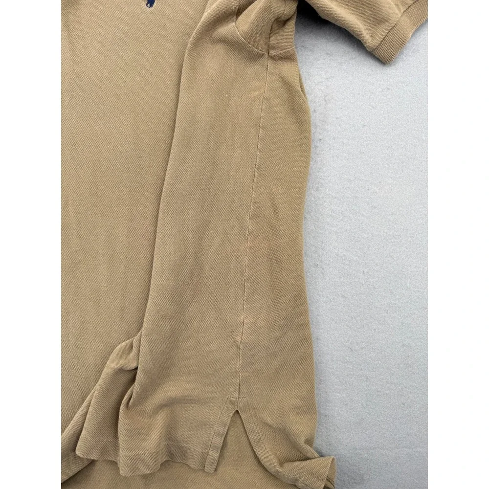 Polo Ralph Lauren Mens XL Tan Khaki Cotton Short Sleeve Pique Polo Shirt Classic